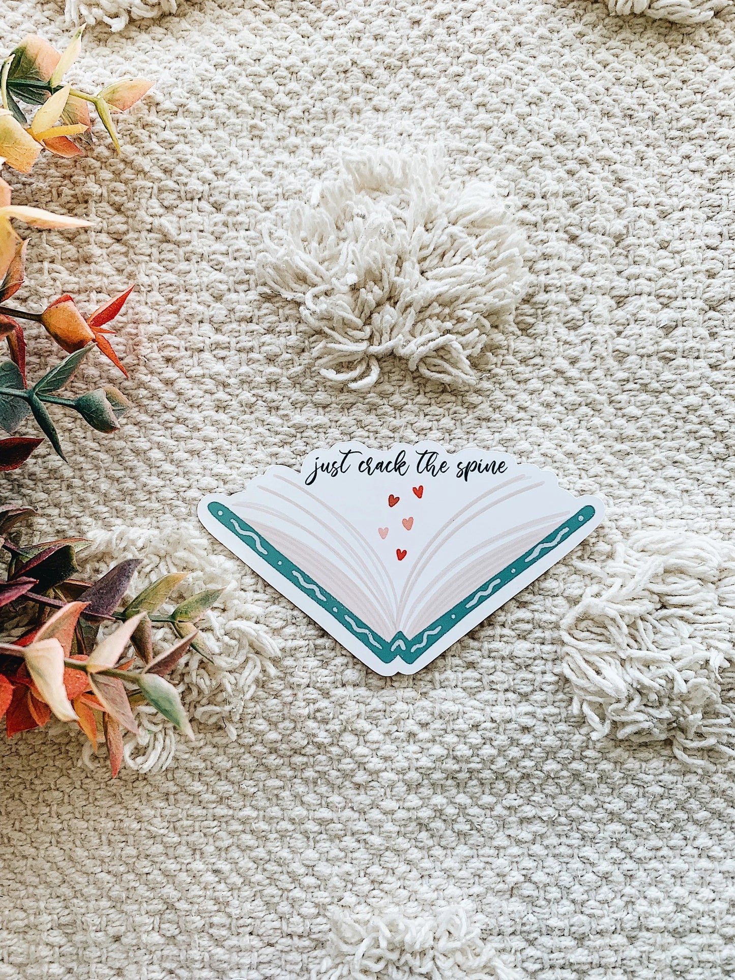 Just Crack the Spine Book Sticker Decal