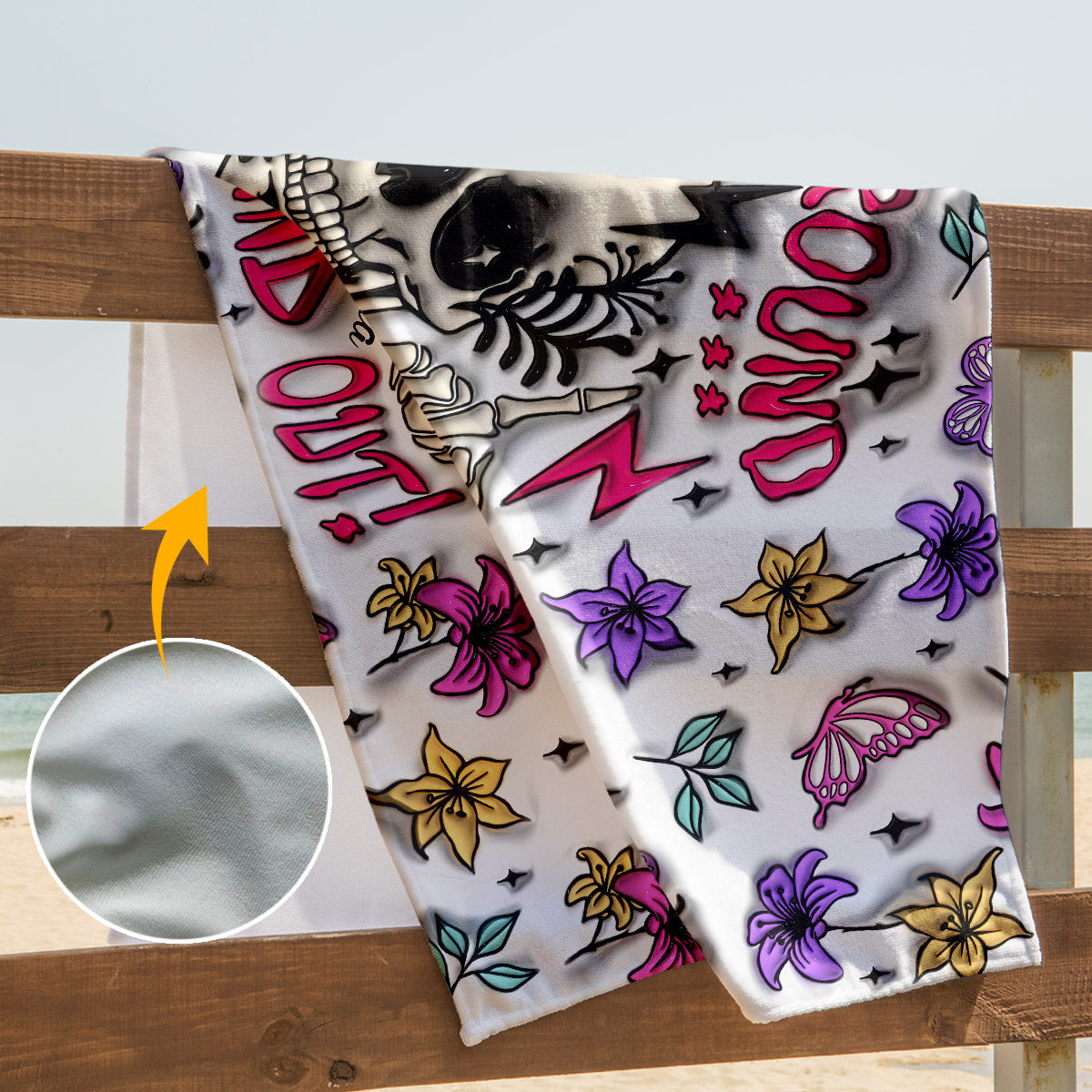 Fuck Around And Find Out - Personalized Skull Quick-dry Beach Towel/Bath Towel