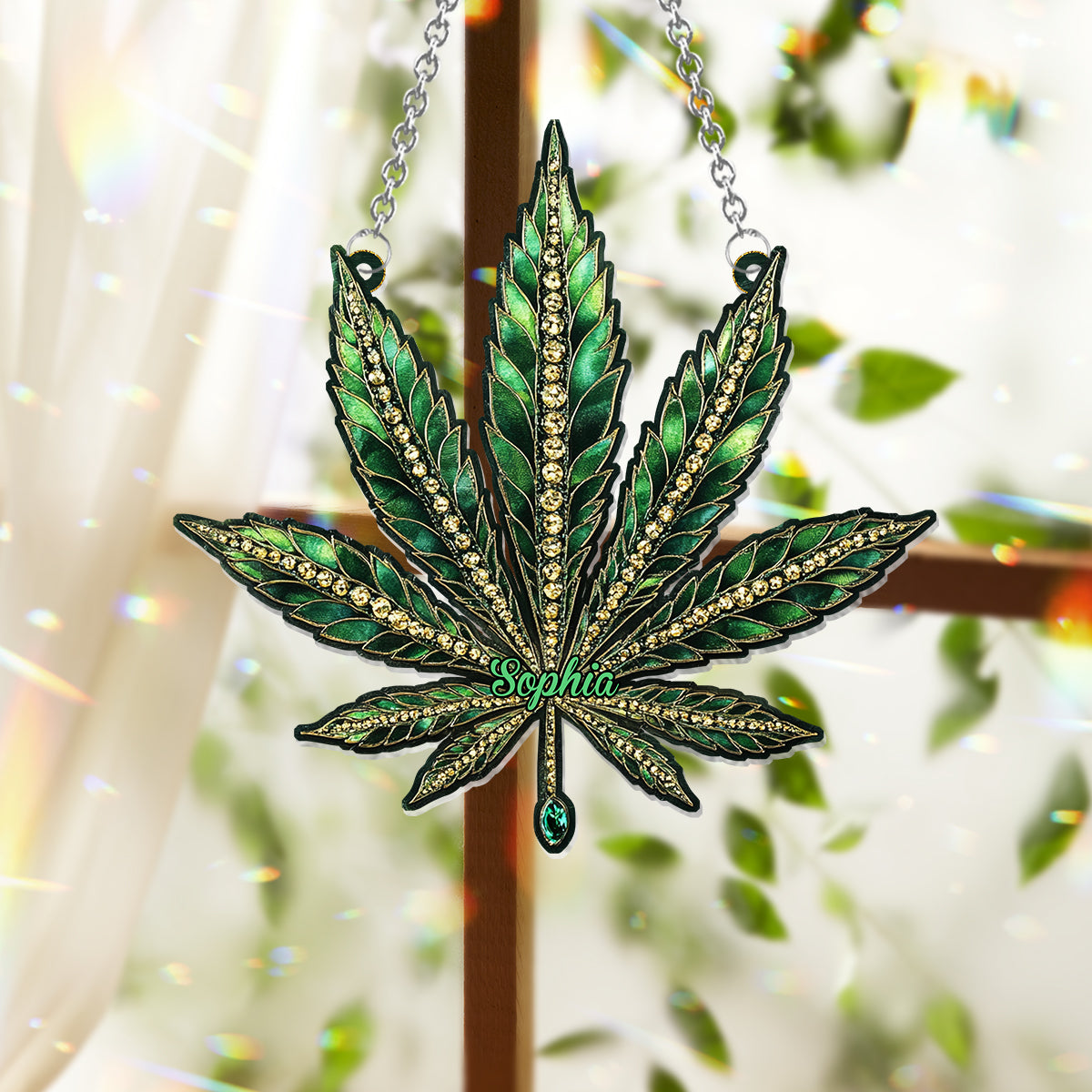 Beautiful Canabis - Personalized Weed Window Hanging Suncatcher