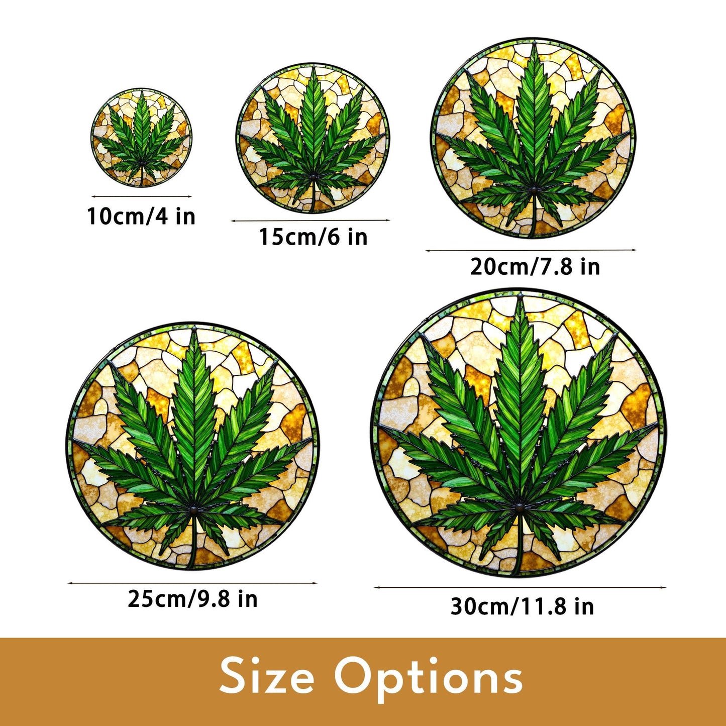 Weed Leaf Stained Glass Suncatcher