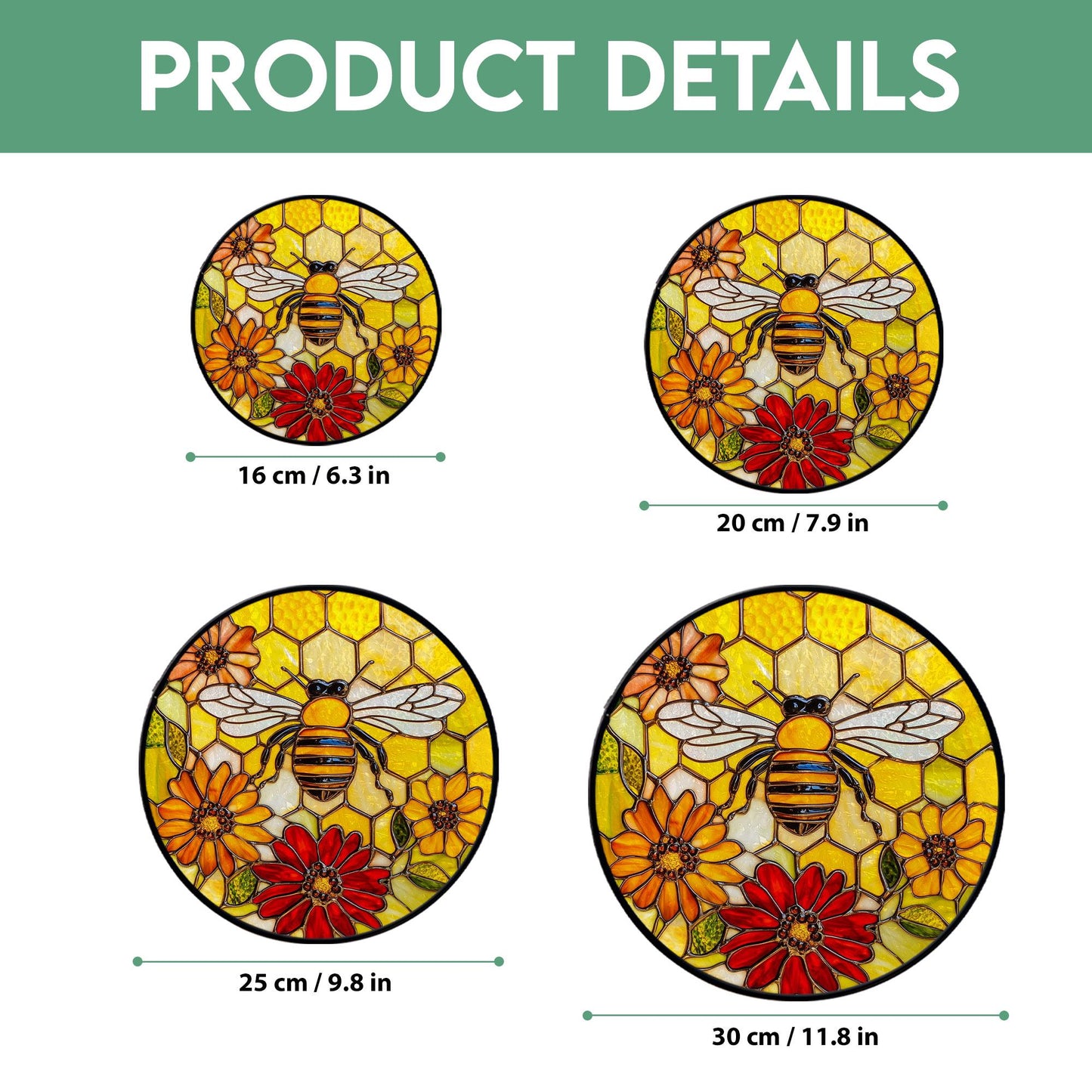 Bee Stain Glass - Window Hanging Suncatcher