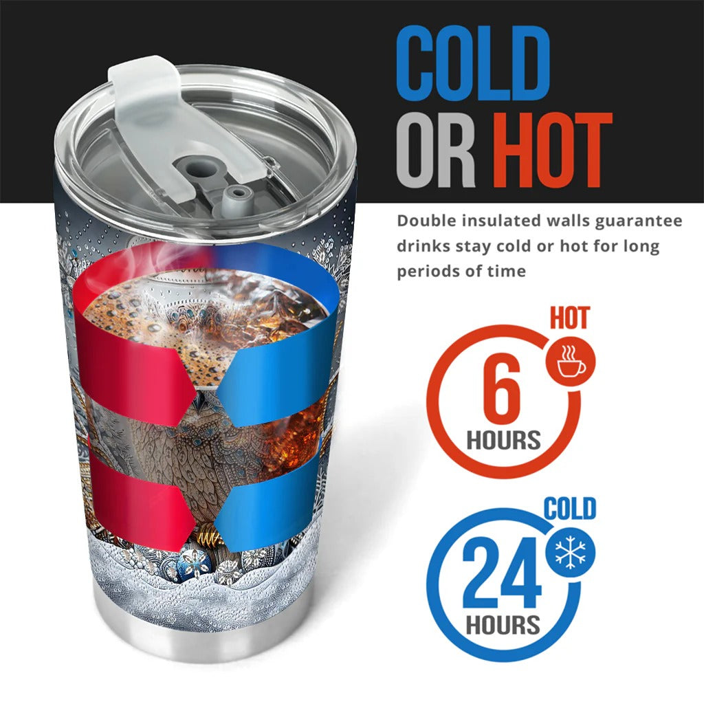 Personalized Blue Owl Stainless Steel Tumbler