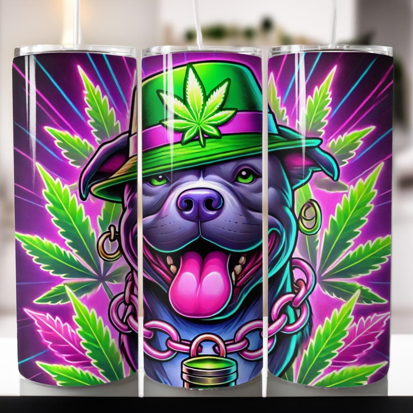 Dog and Weed Skinny Tumbler
