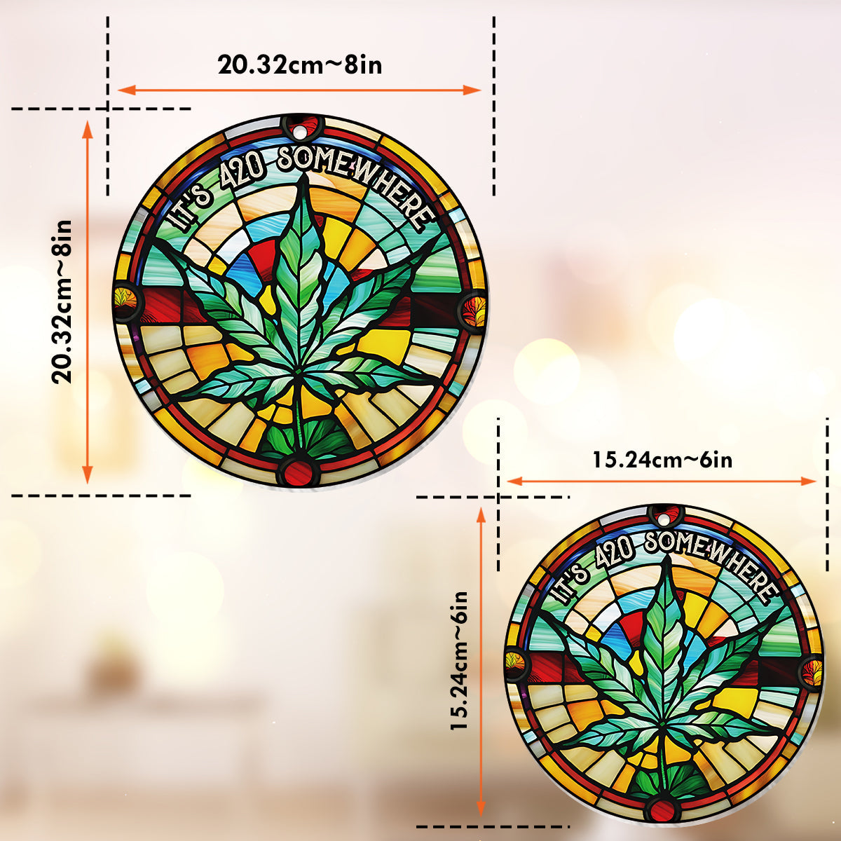 It's 420 somewhere - Personalized Weed Window Hanging Suncatcher