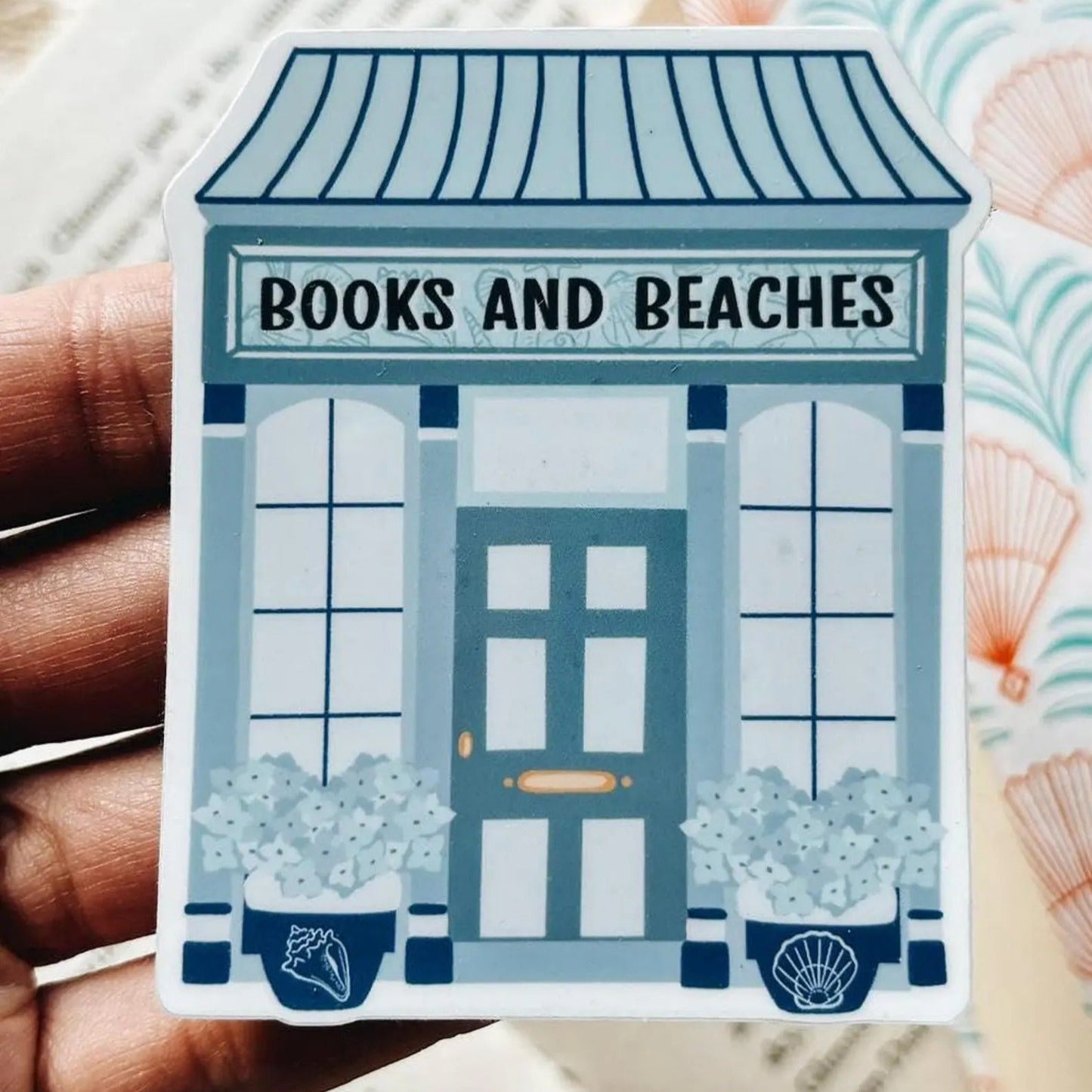 Book and Beaches Book Shop Sticker Decal