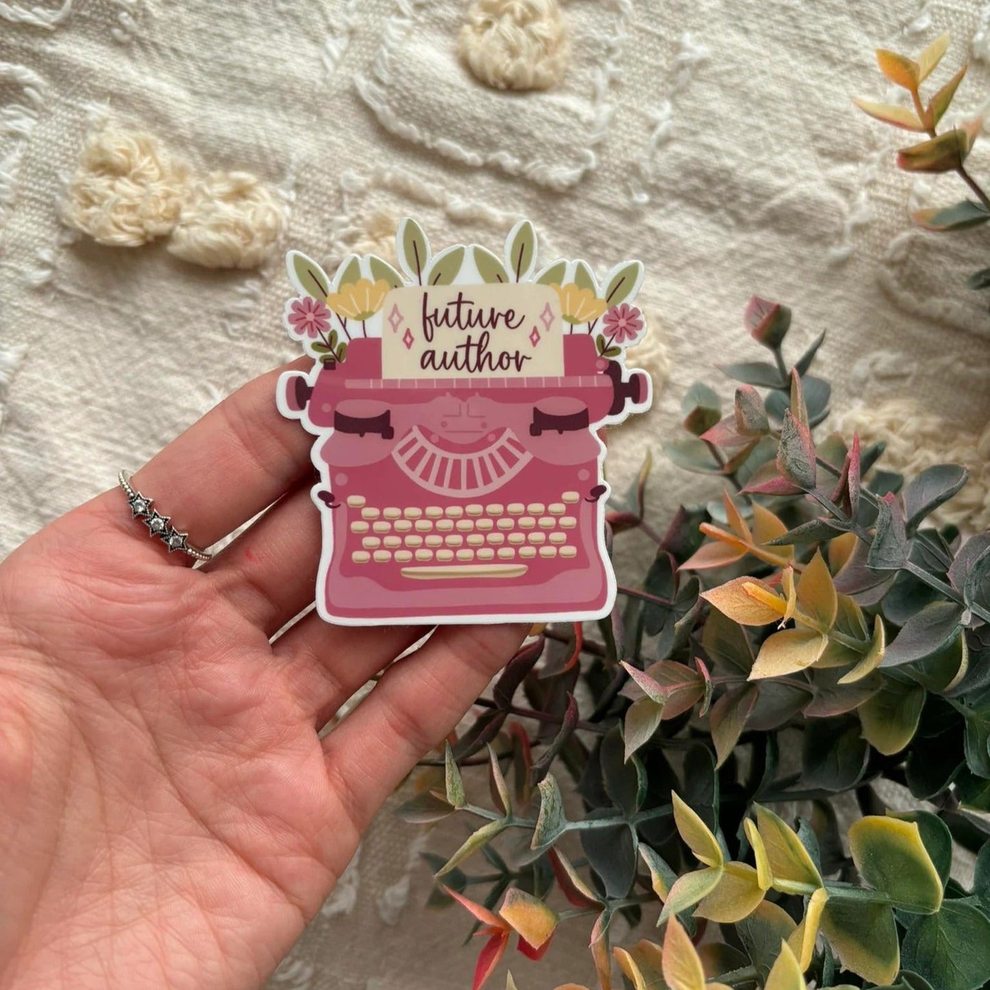 Future Author Typewriter Book Sticker Decal