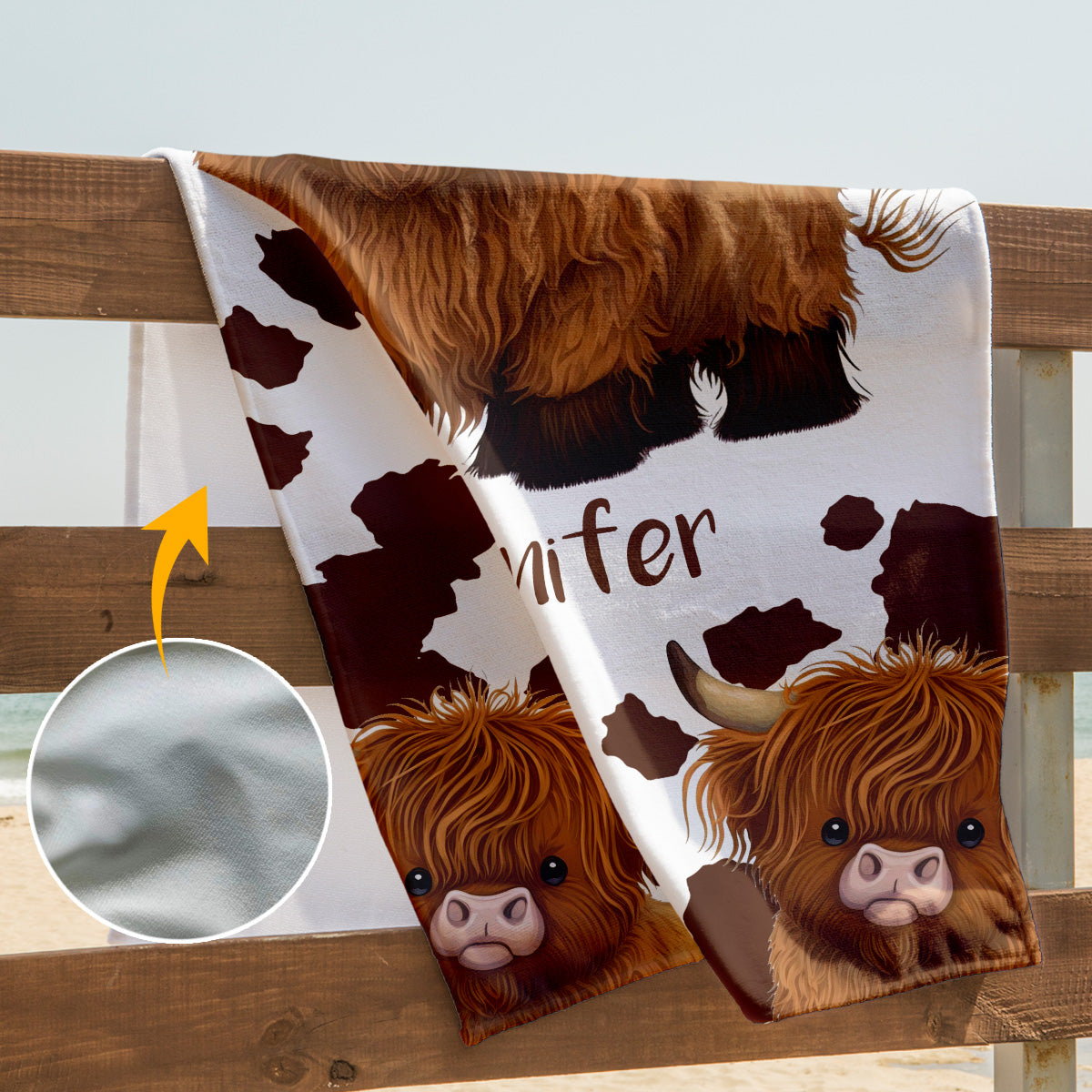 Just A Girl Who Loves Highland Cows - Personalized Skull Quick-dry Beach Towel/Bath Towel
