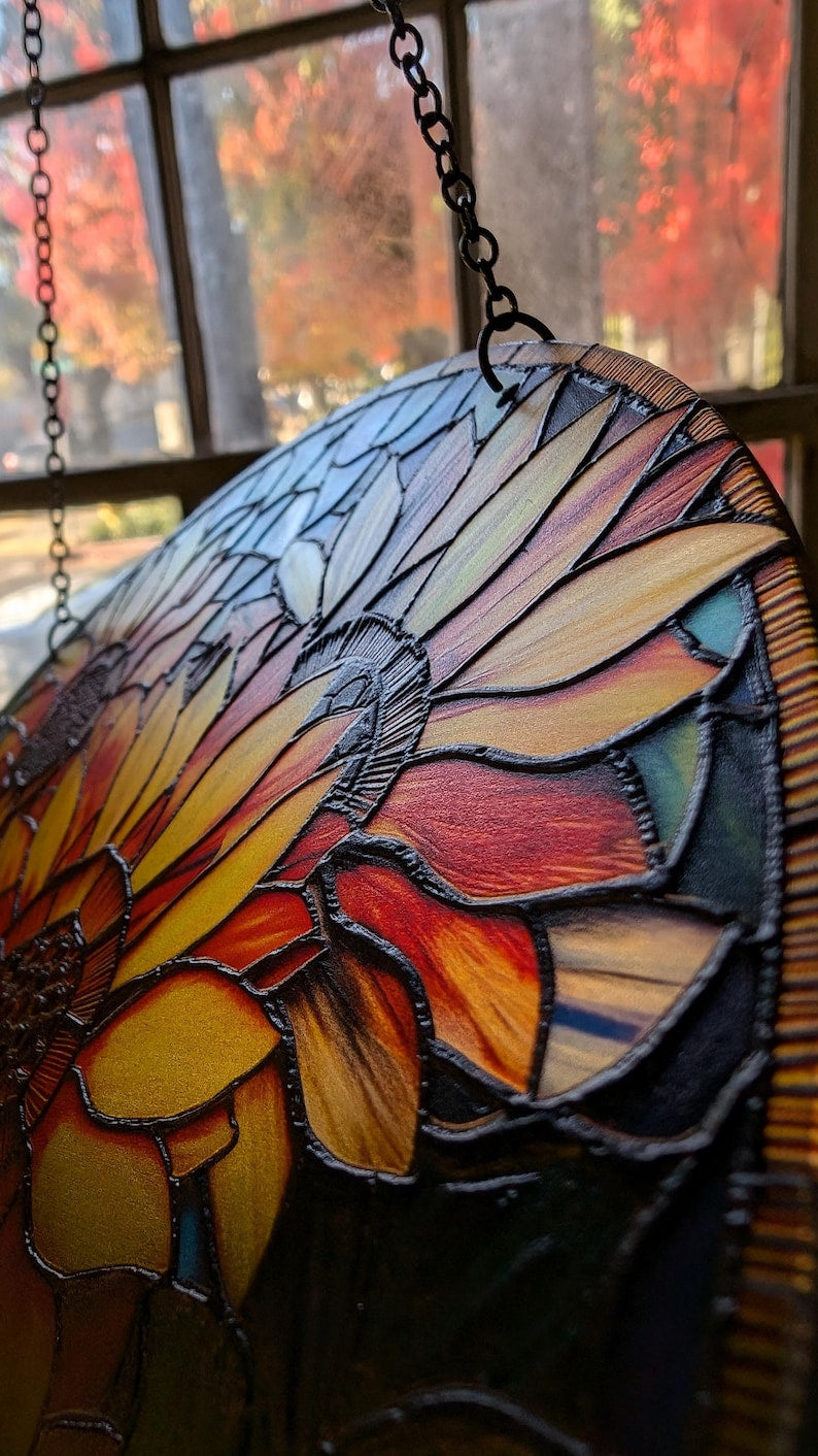 Sunflowers: Stained Glass Style Suncatcher