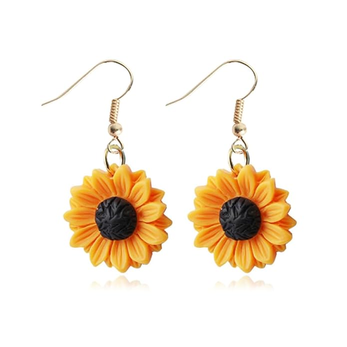 Sunflower Dangle Earrings - Gift For Her