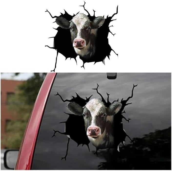 Dairy cow crack sticker cattle lover, Cows Decal
