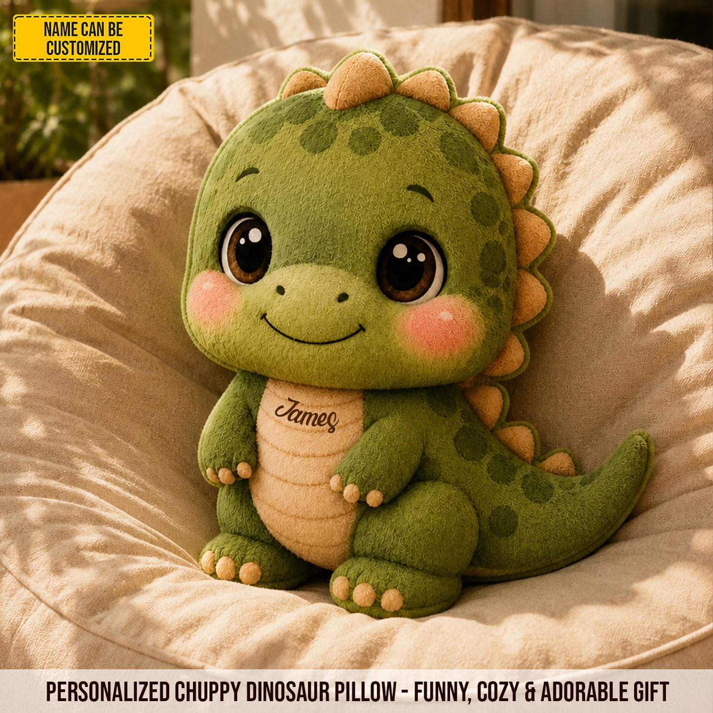 Personalized Cute Dinosaur Custom Shape Pillow