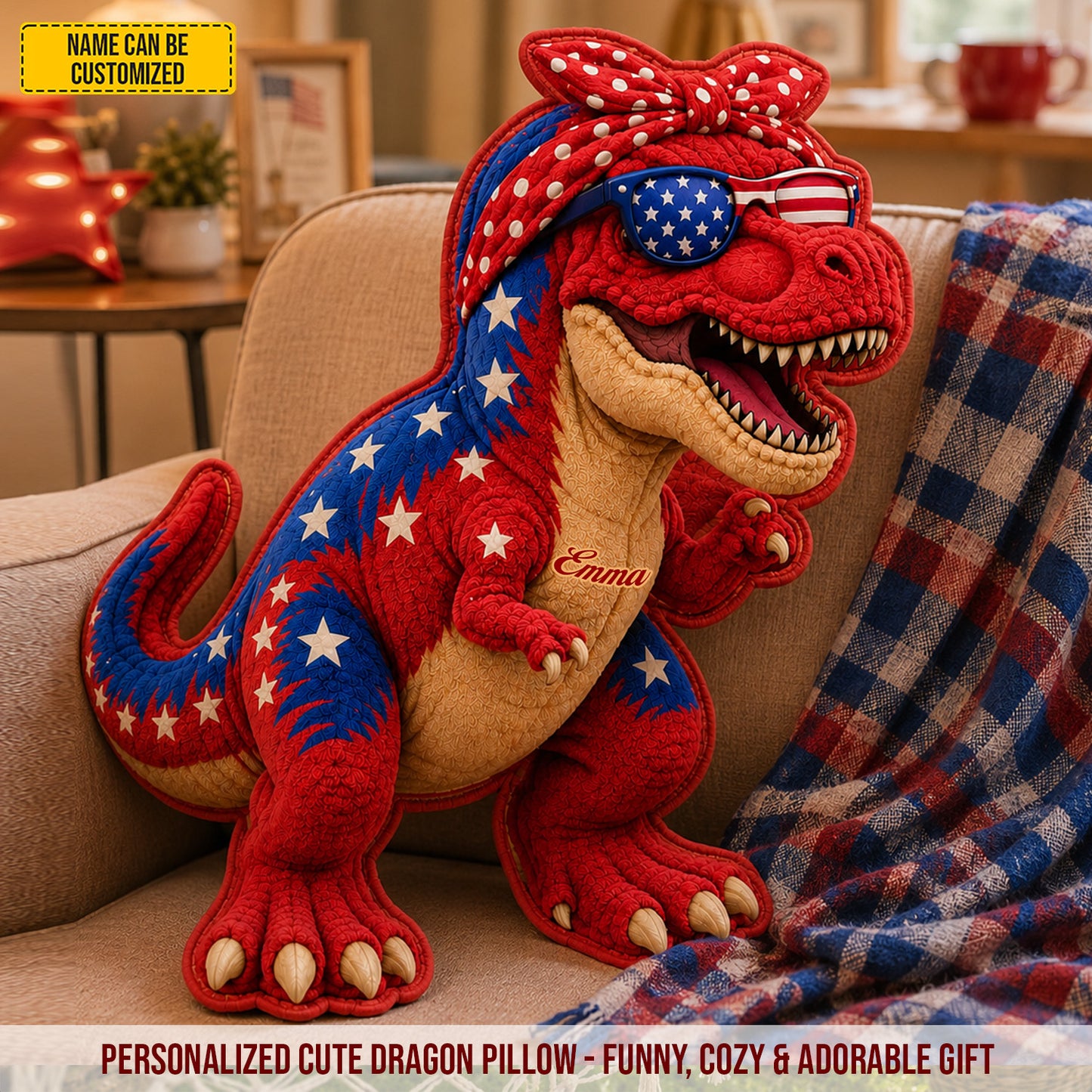 Personalized T-Rex Custom Shaped Pillow