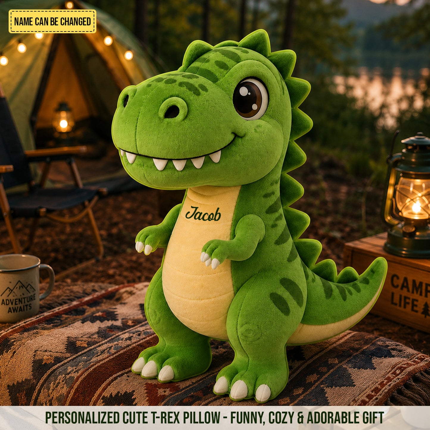 Personalized Cute T-Rex Custom Shaped Pillow