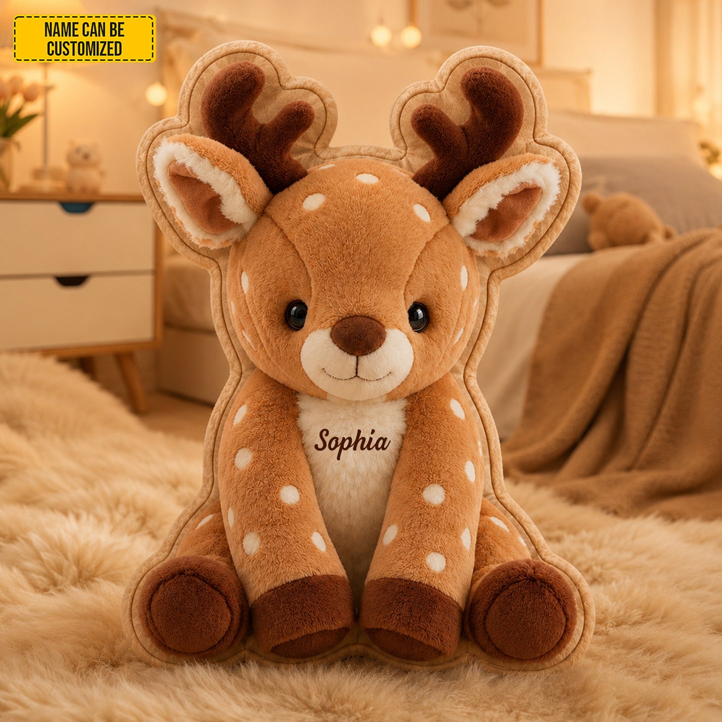Personalized Reindeer Custom Shaped Pillow