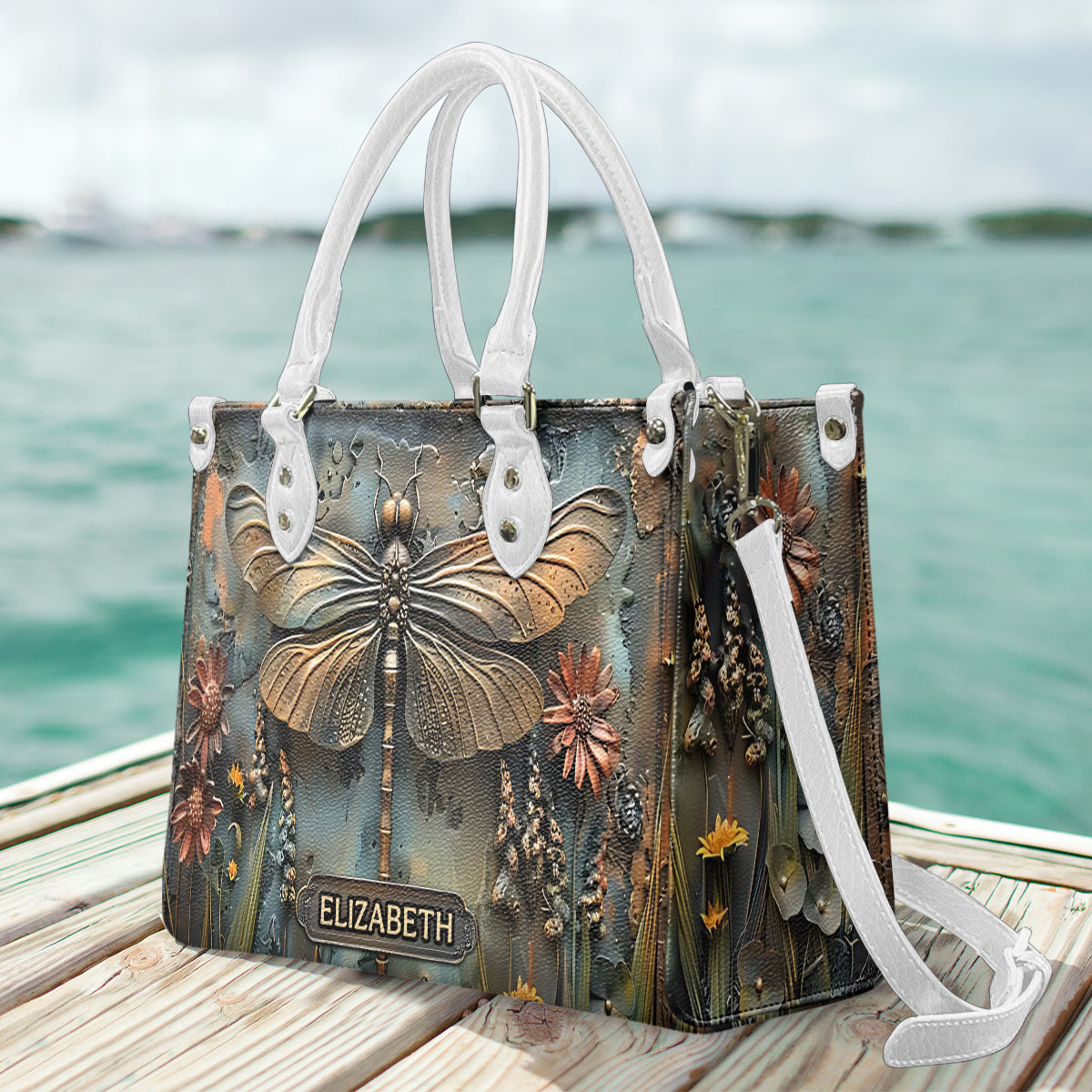 Stunning Dragonfly - Personalized Leather Handbag