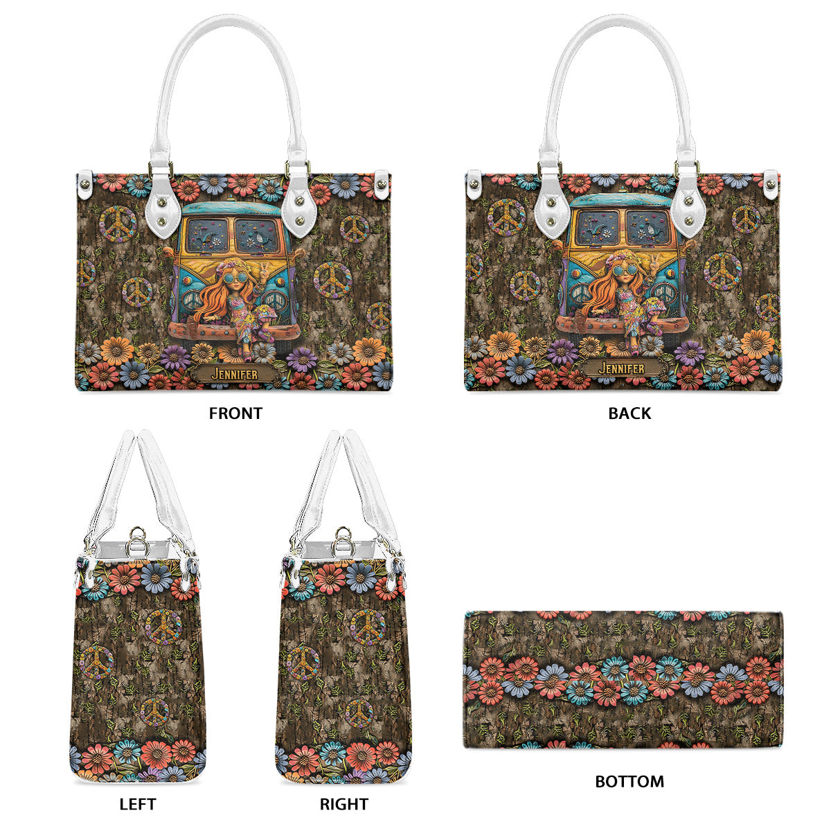Hippie Girl - Personalized Hippie Leather Handbag