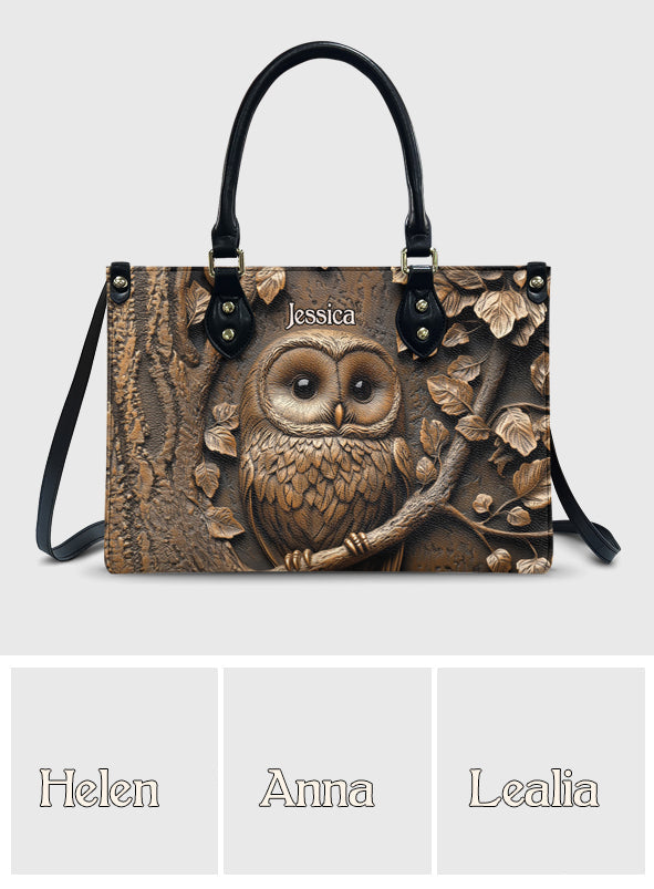 Stunning Owl - Personalized Leather Handbag