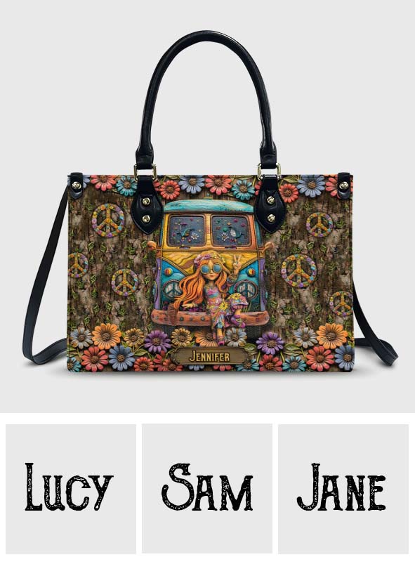 Hippie Girl - Personalized Hippie Leather Handbag