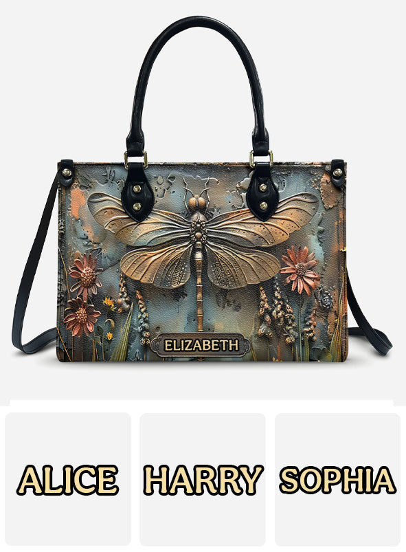 Stunning Dragonfly - Personalized Leather Handbag