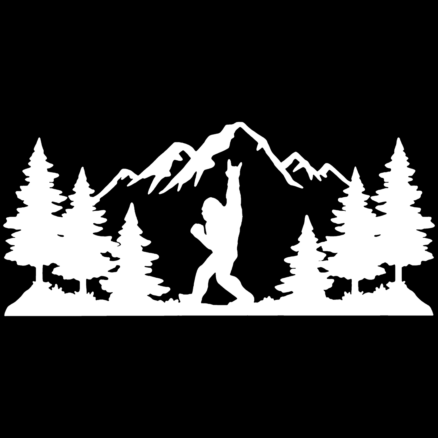 Sasquatch Mountain Rocker Vinyl Sticker