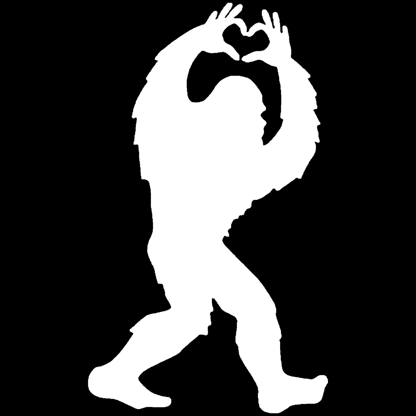 Heart Hands Bigfoot Vinyl Stickers