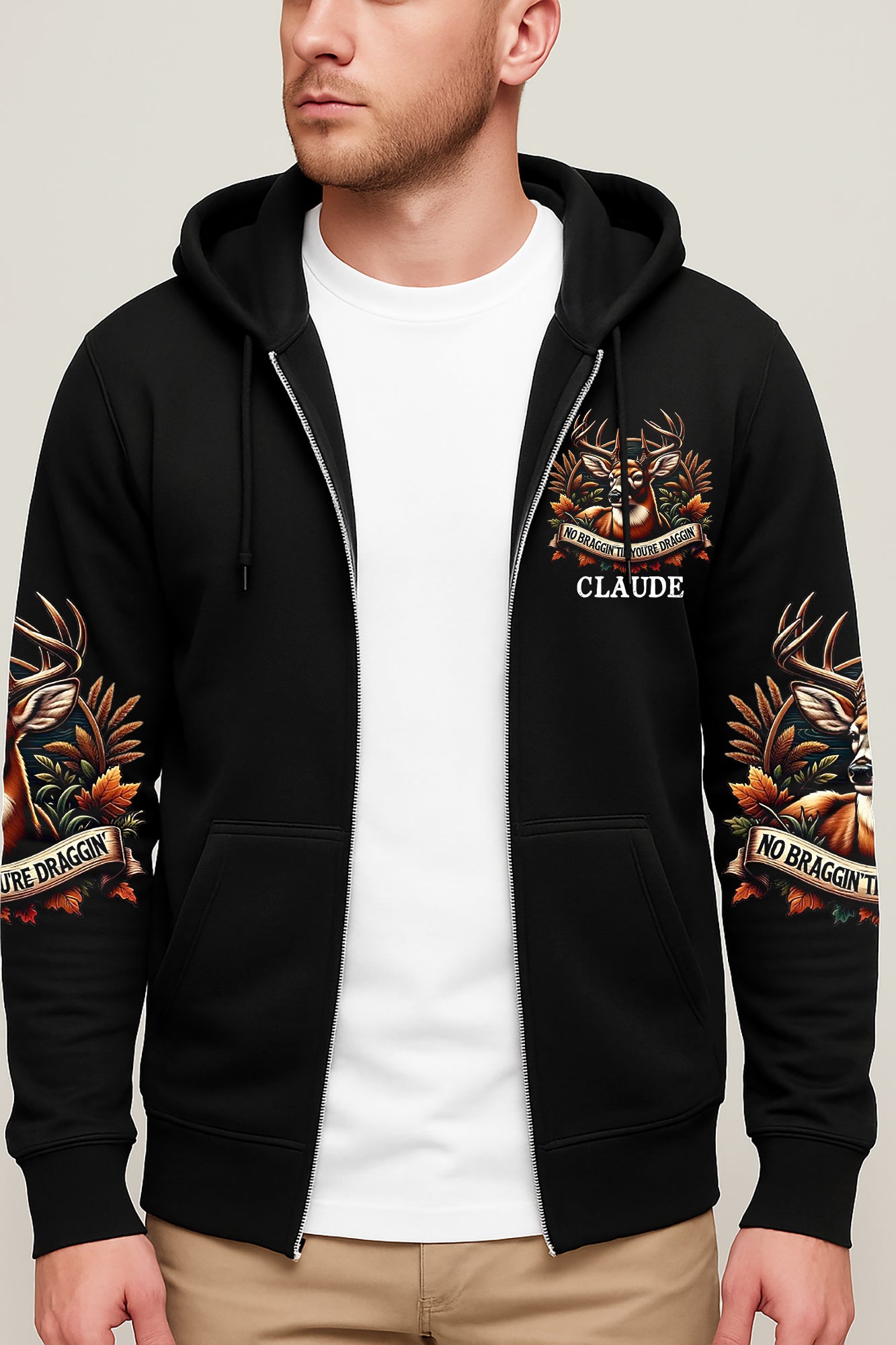 Hunt Hard, Brag Later – Personalized All Over Print Shirt