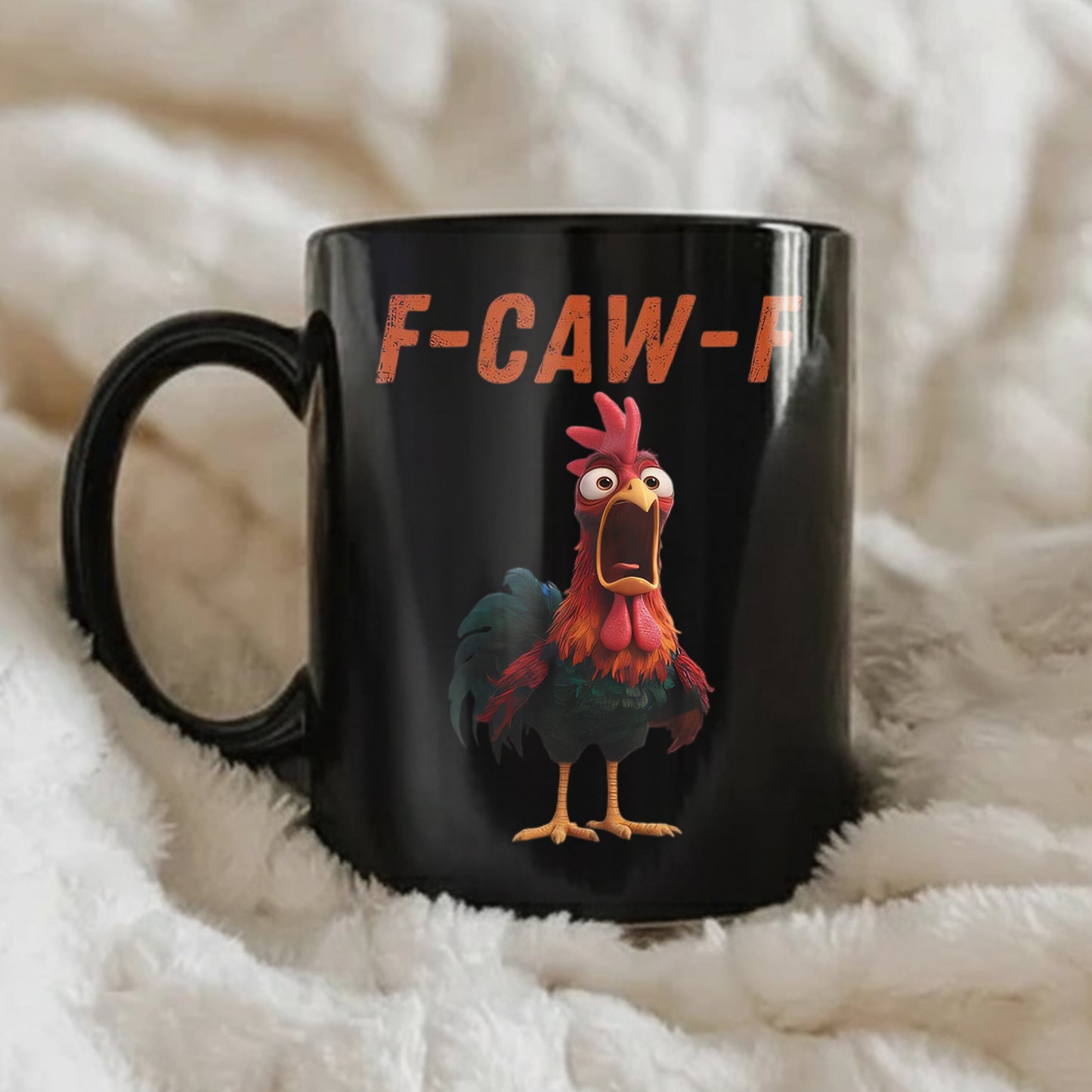 Chicken Funny, F-Caw-F, Personalized Black Mug