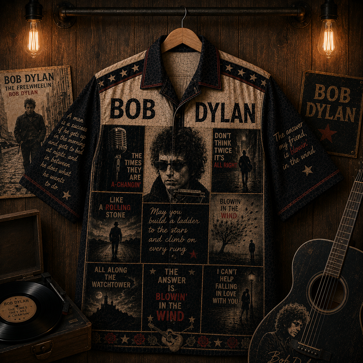 Bob Dylan Hawaiian Shirt - Vintage Music Fan Gift