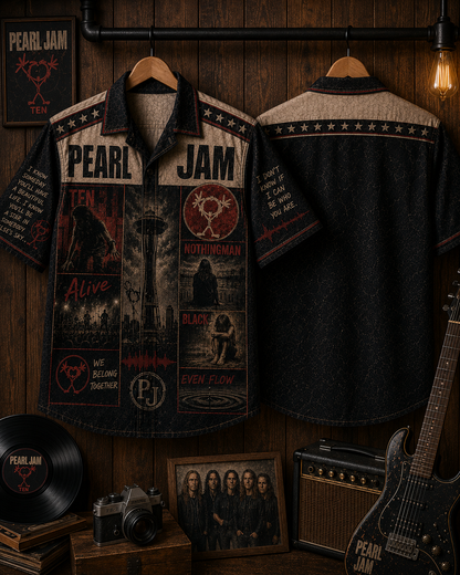 Pearl Jam Hawaiian Shirt - Vintage Music Fan Gift