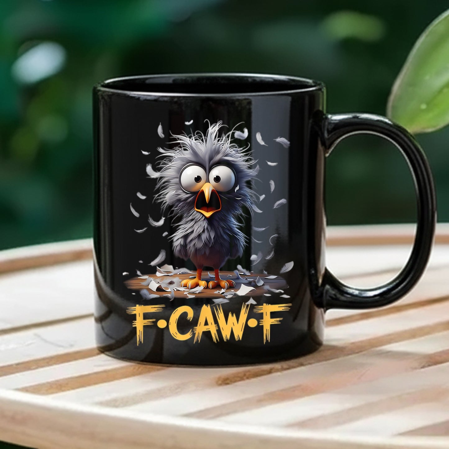 Chicken Funny, F-Caw-F, Personalized Black Mug