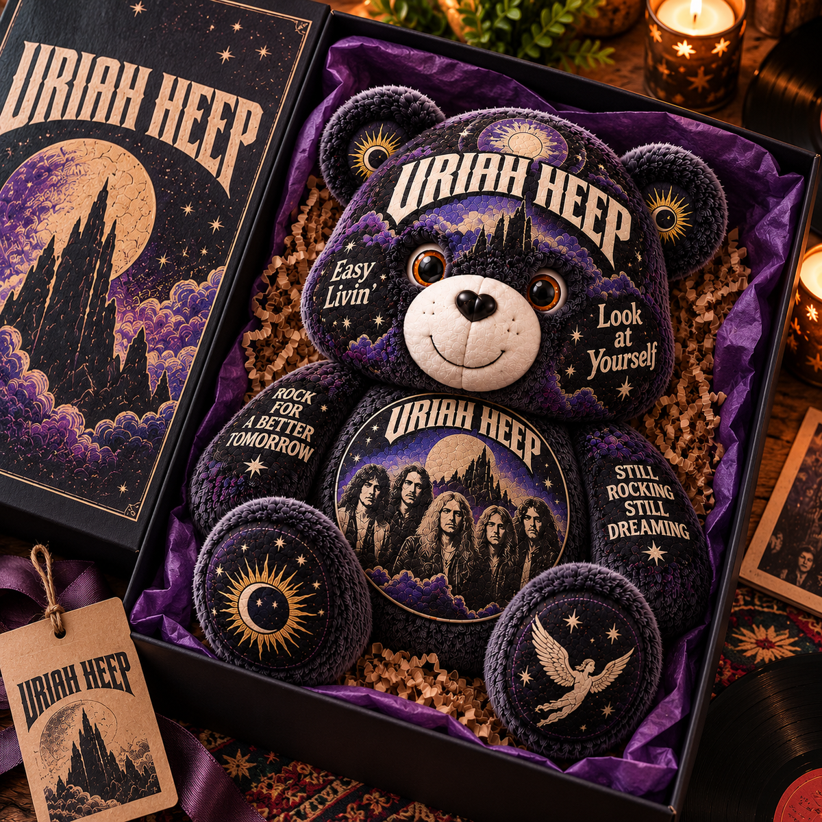 Uriah Heep Custom Shaped Bear Pillow – Easy Livin’ Classic Rock Legend Inspired Gift for Uriah Heep Fans