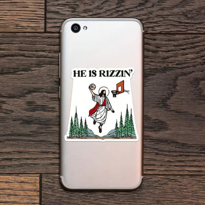 He Is Rizzin' - Jesus Sticker