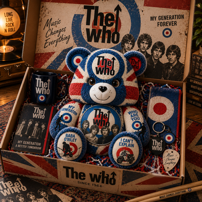 The Who Bear Custom Shaped Pillow –  Classic Rock Music Fan Gift
