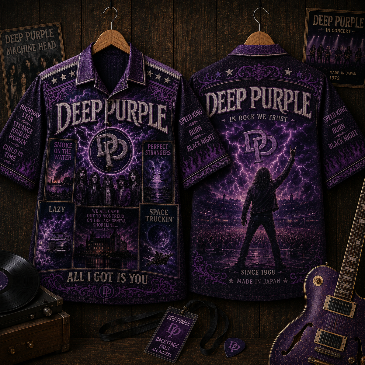 Deep Purple Hawaiian Shirt - Vintage Music Fan Gift