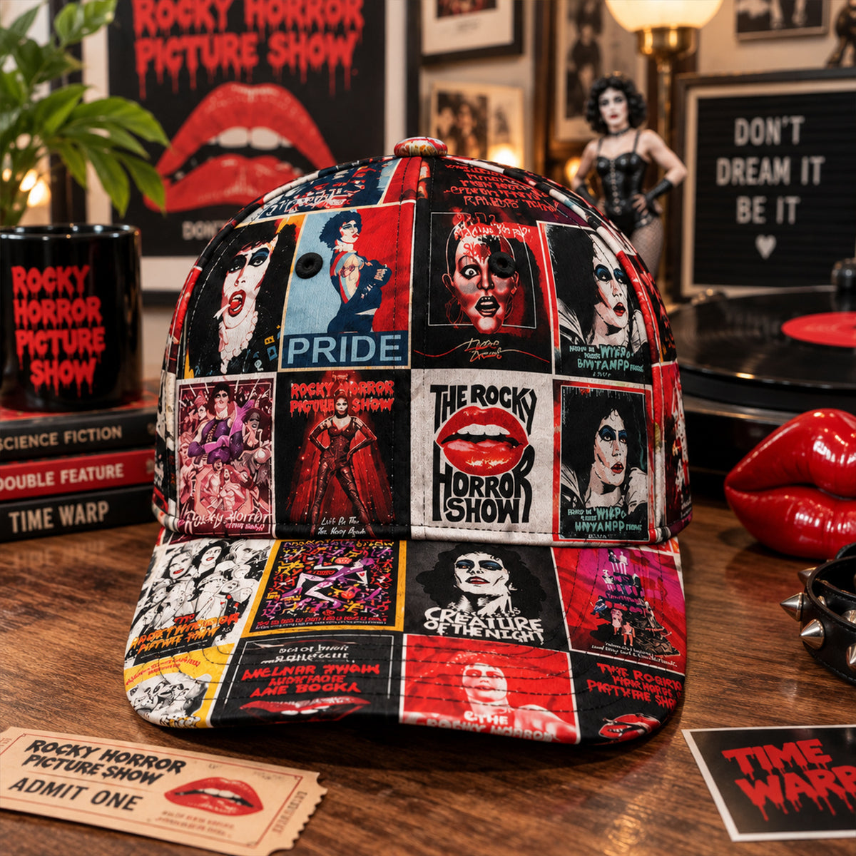 Rocky Horror Picture Show Vintage Poster Collage Classic Cap
