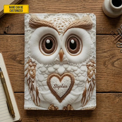 Personalized Beautiful Owl Leather Journal