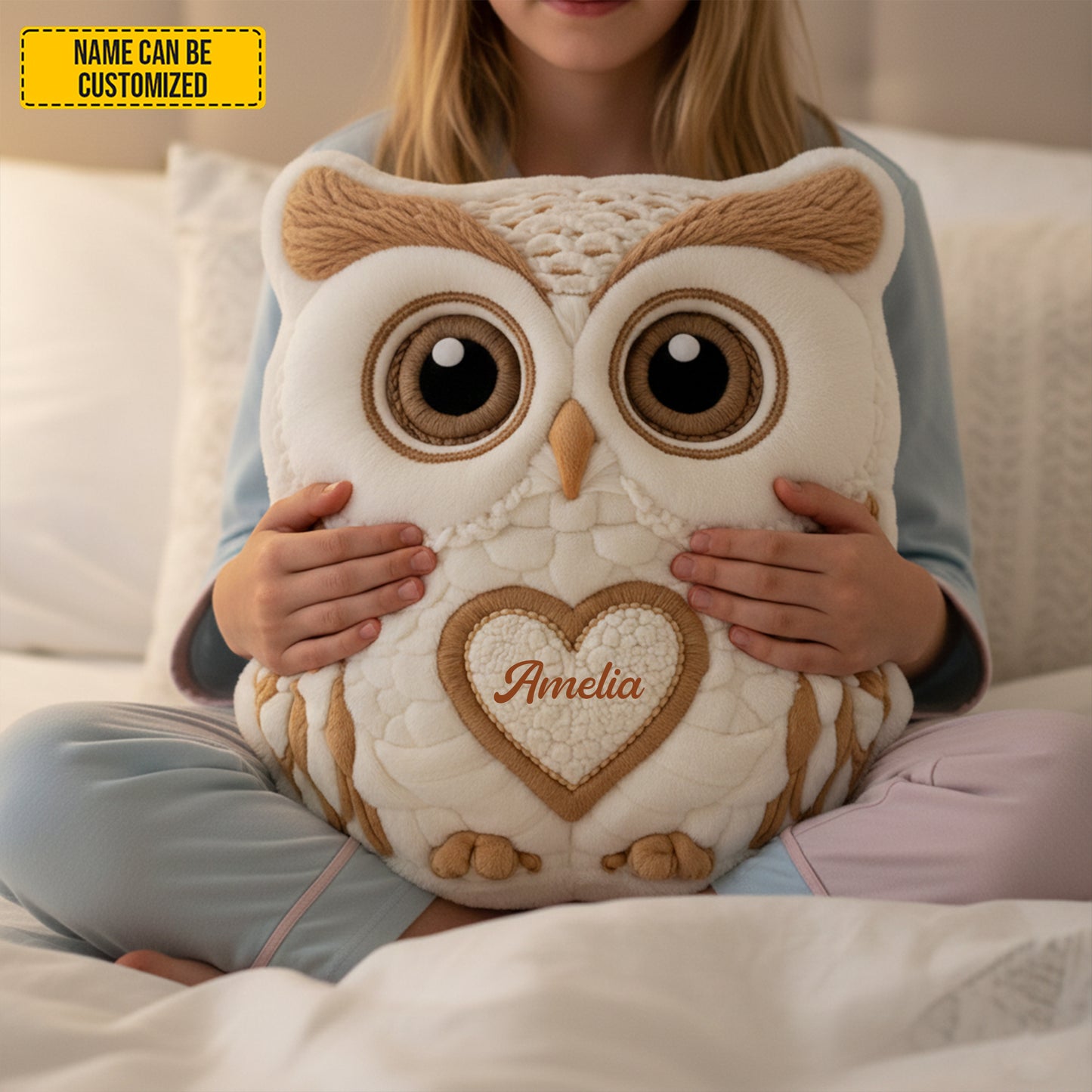 Personalized Cute Owl Custom Shaped Pillow