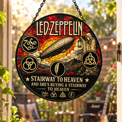 Led Zeppelin Stairway to Heaven Stained Glass Suncatcher