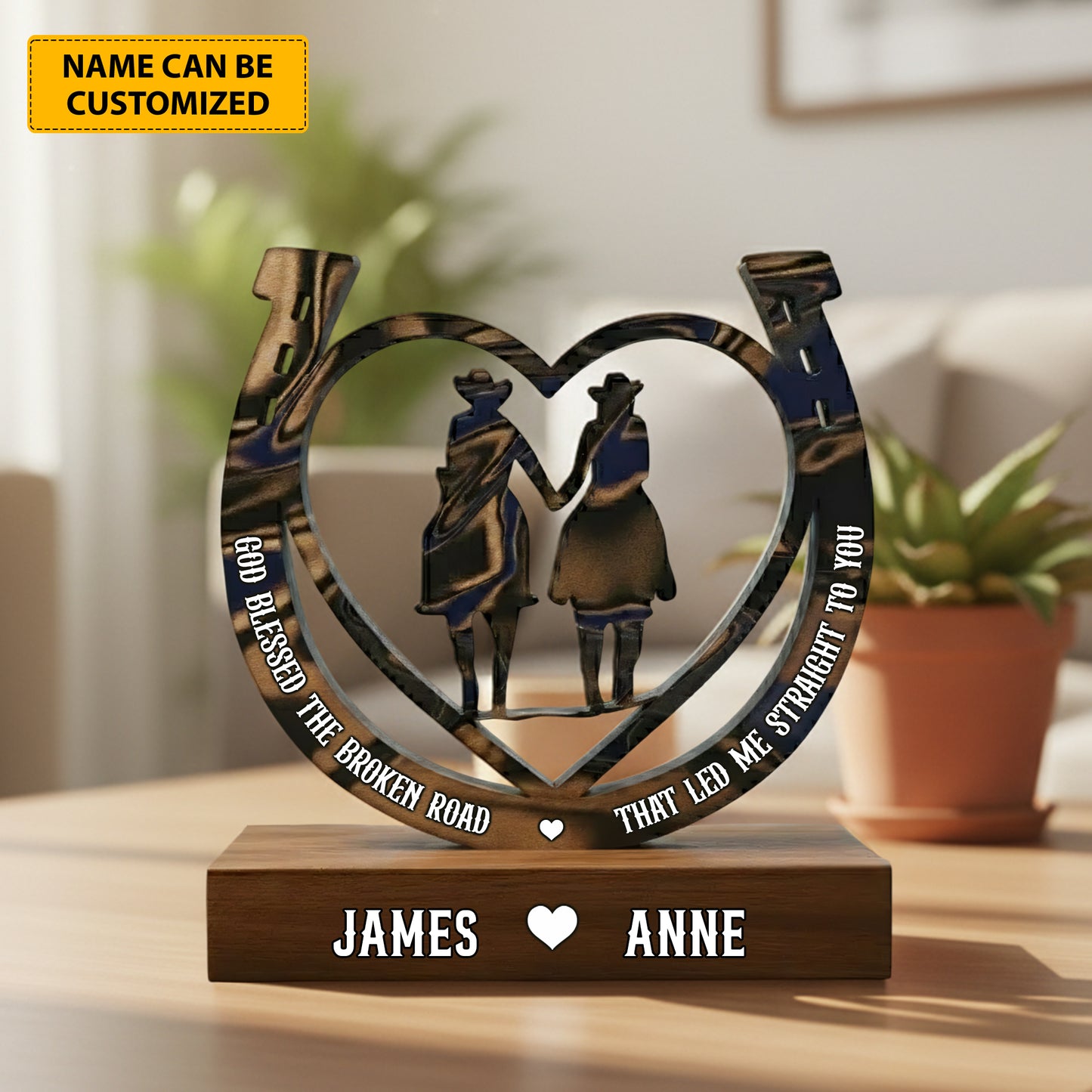 Love Horse - Personalized Horse Couple Acrylic Plaque