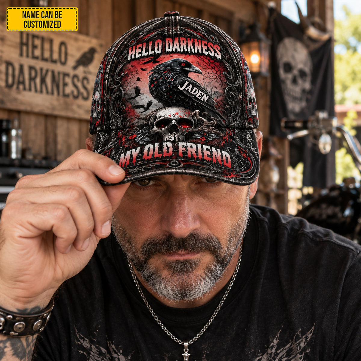 Personalized Raven Skull Classic Cap