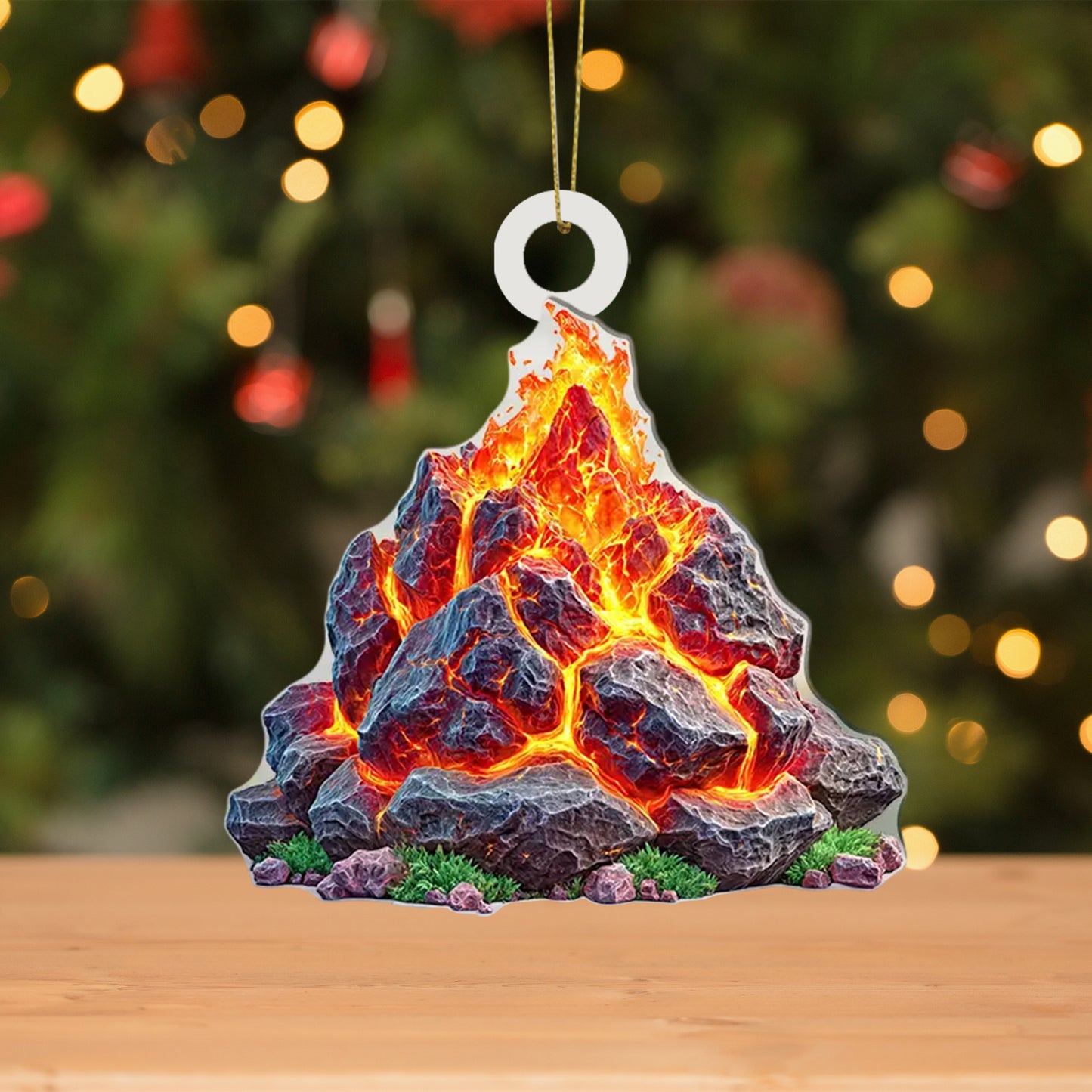 Camping Campfire Christmas Ornament