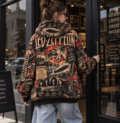 Led Zeppelin Stairway to Heaven Vintage Rock Collage All Over Print Hoodie