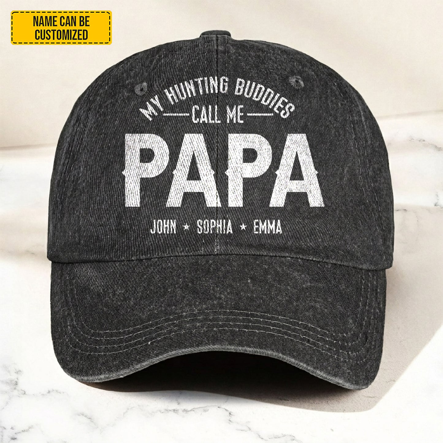 Favorite People Call Me Papa - Personalized Vintage Denim Cap
