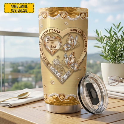 Golden Butterfly Memorial - Personalized Custom Tumbler