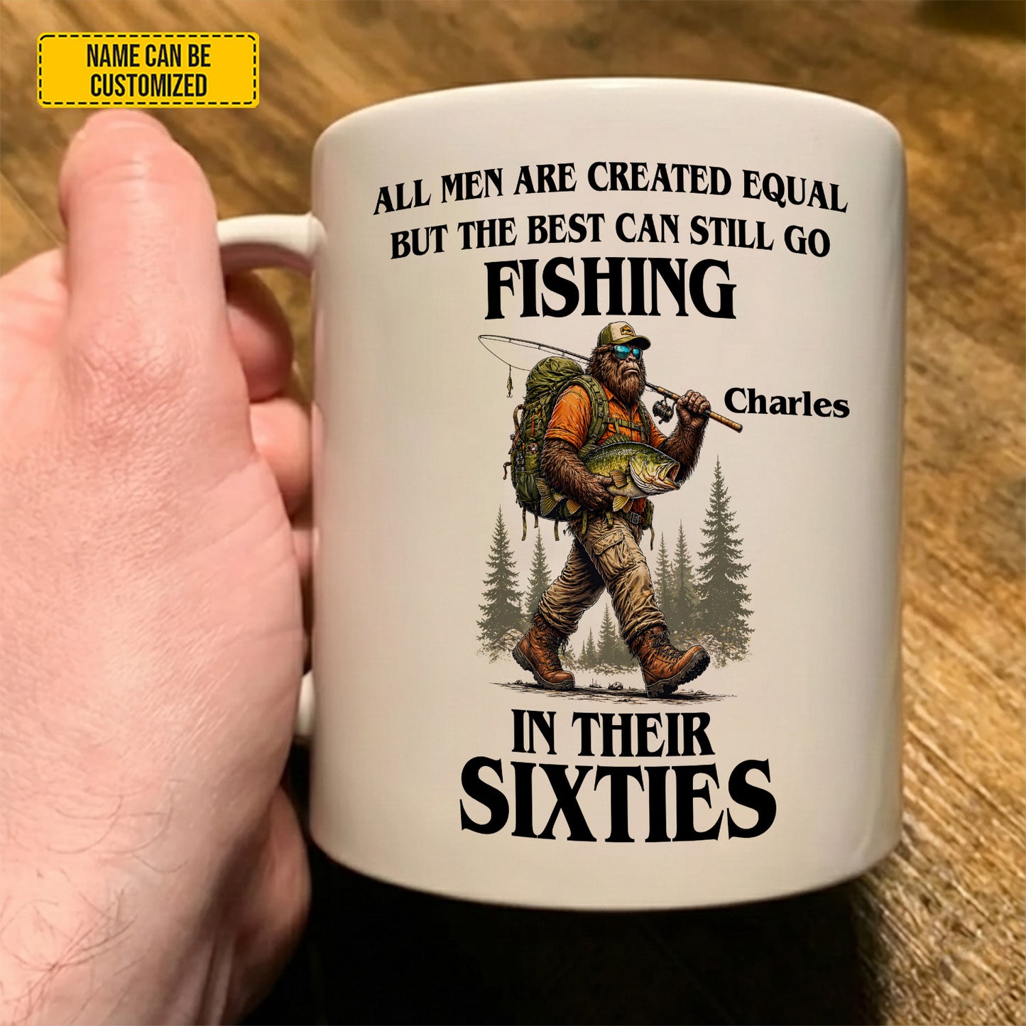 Still Fishing In Their Sixties - Personalized Fishing White Mug