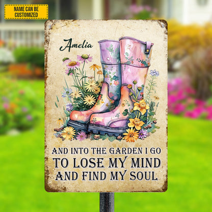 Into The Garden - Personalized Boots Metal Sign