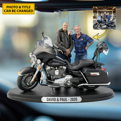 Biker Legacy – Personalized Motorcycle Photo Car Ornament