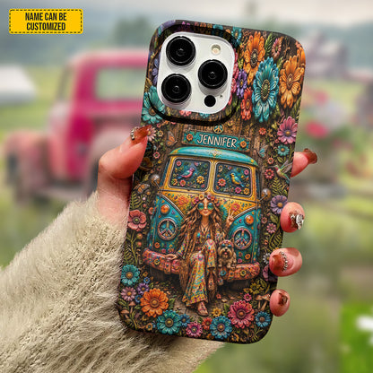 Flower Child Freedom – Personalized Phone Case