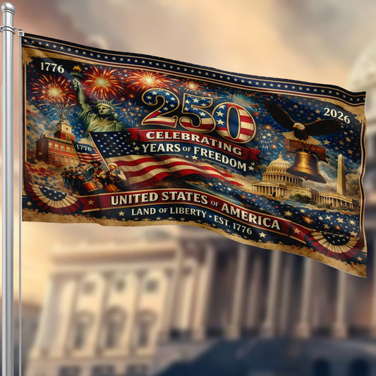 USA 250th Anniversary American Flag, America 250 Patriotic Home Decor