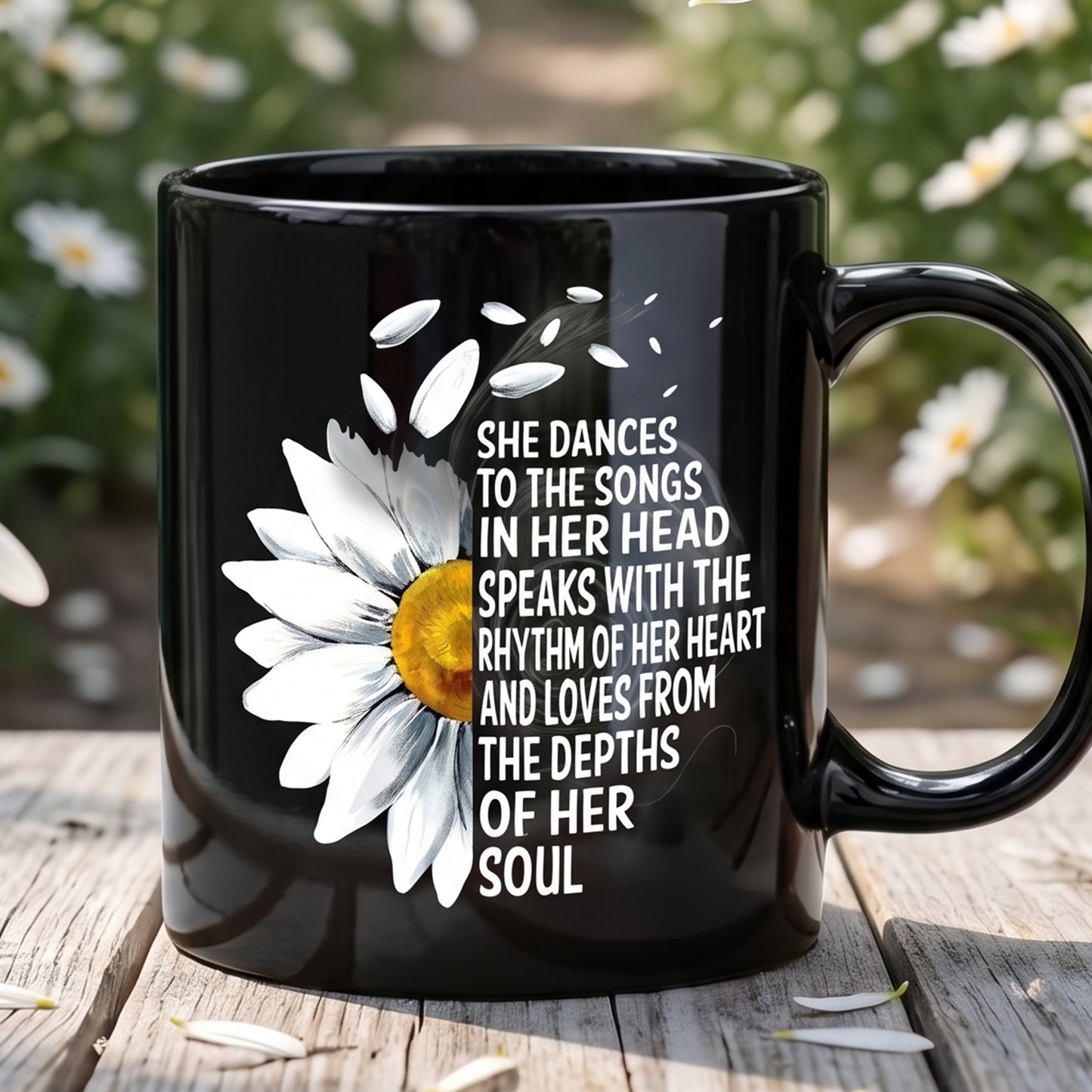 Hippie Daisy - She Dances To The Song Black Mug